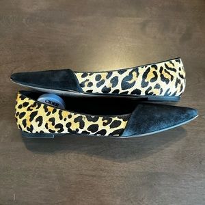 Crown Vintage Black & Cheetah print flats